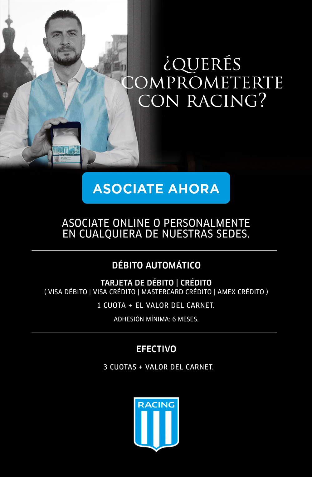 Racing Club de Montevideo, Formulario de socio